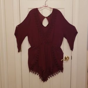 Sexy Classy wine colored Romper